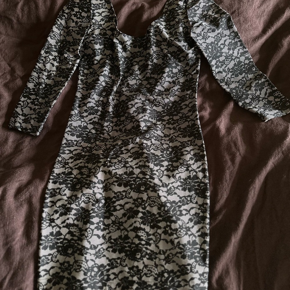 Forever 21 Black Lace Print Dress